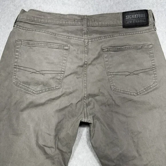 Signature Levi Strauss Mens Pants Sz 32x31 Gray Athletic Chino Classic Denim - Picture 11 of 14